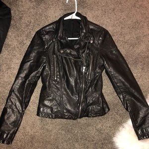 Free People Vegan Leather Hooded Jacket